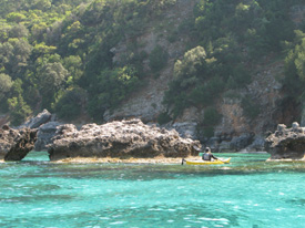 sea kayaking in the east Kefalonia