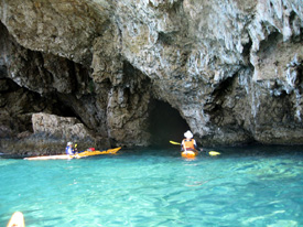 kayaking in sea caves, Lefkada