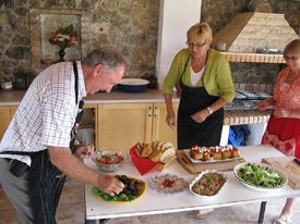 'hands on' practice, preparing greek food