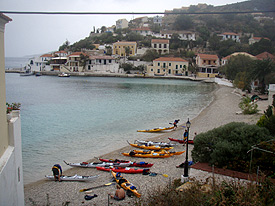 kayaks in Assos beach