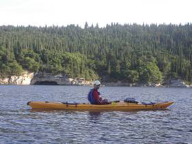 paddling in Foki bay, Fiskardo